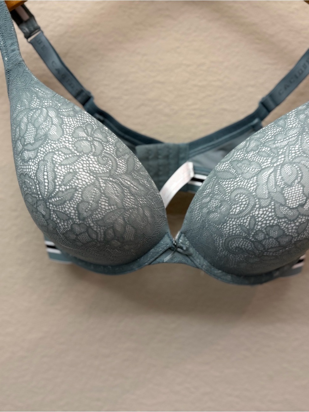 Cacique Lace Push-Up Bra in Slate Blue-Grey